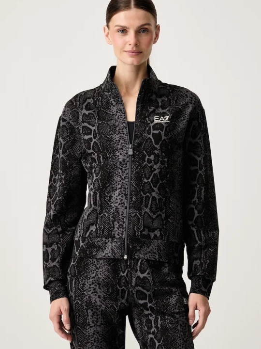 Zdjęcie produktu EA7 Emporio Armani bluza rozpinana damska bawełniana z elastanem szary