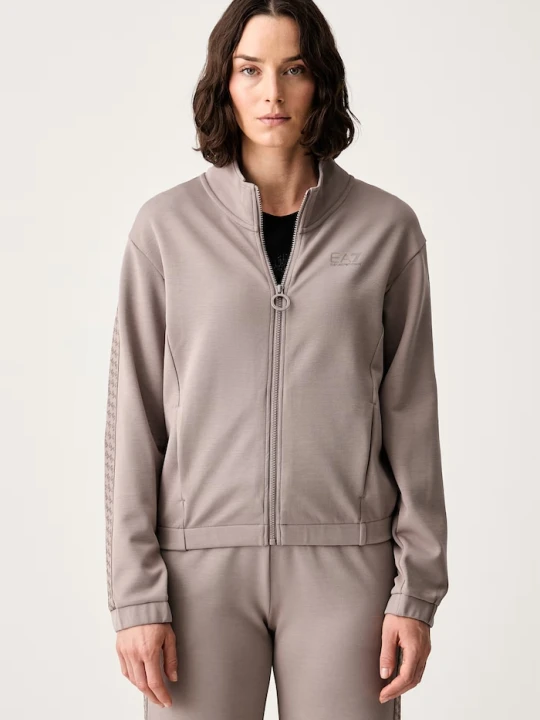 Zdjęcie produktu EA7 Emporio Armani bluza rozpinana z kapturem damska brązowy
