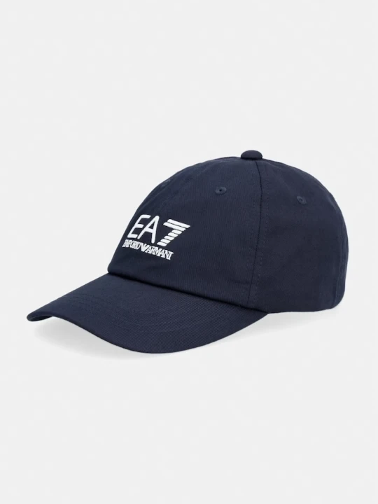 Zdjęcie produktu EA7 Emporio Armani czapka bejsbolówka bawełniana granatowy