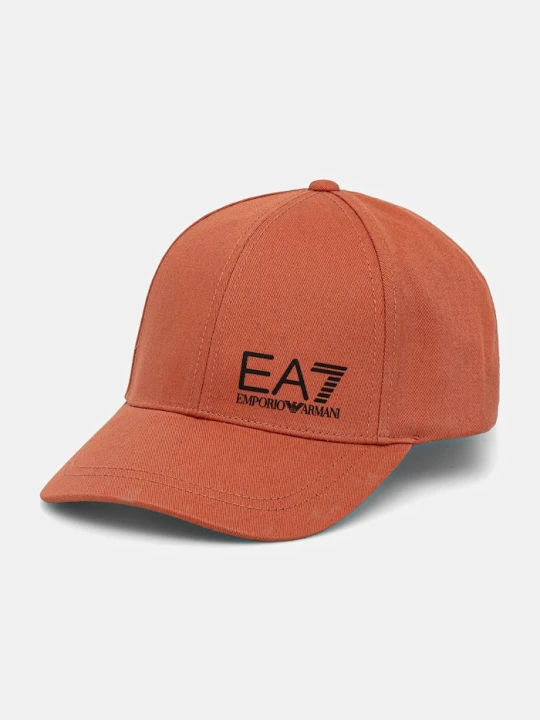 Zdjęcie produktu EA7 Emporio Armani czapka z daszkiem bawełniana pomarańczowy
