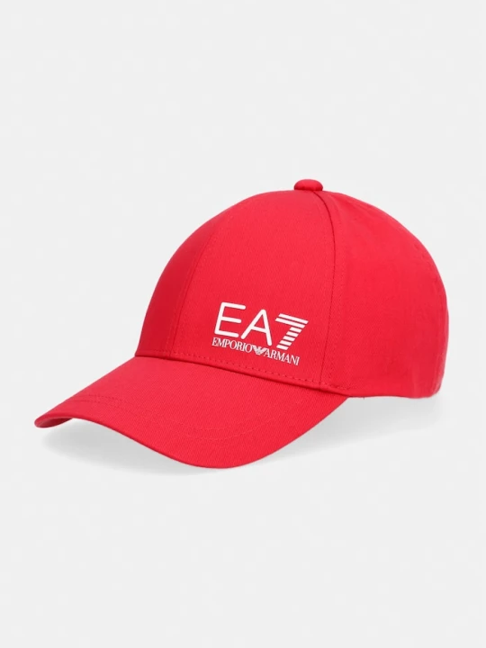 Zdjęcie produktu EA7 Emporio Armani czapka z daszkiem bawełniana czerwony