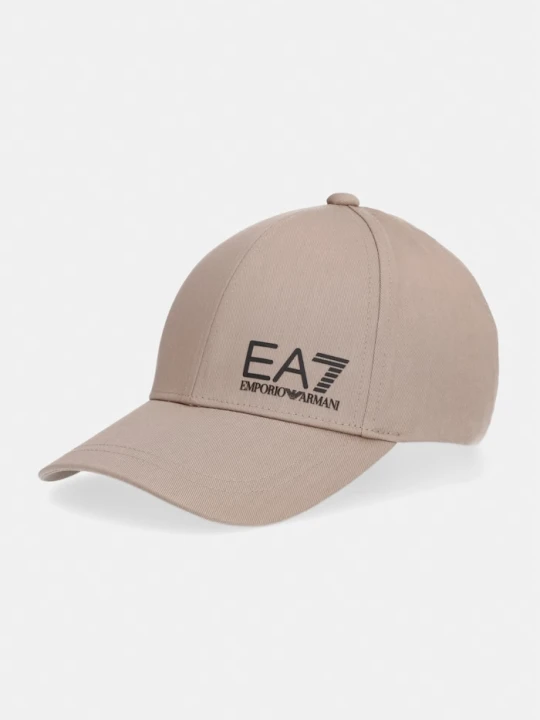 Zdjęcie produktu EA7 Emporio Armani czapka z daszkiem bawełniana beżowy