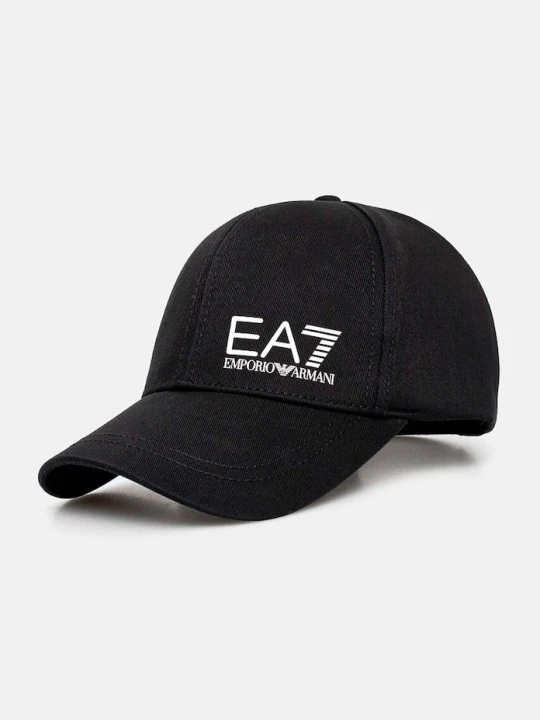 Zdjęcie produktu EA7 Emporio Armani czapka z daszkiem bawełniana czarny