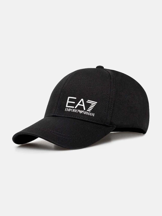 Zdjęcie produktu EA7 Emporio Armani czapka z daszkiem bawełniana czarny