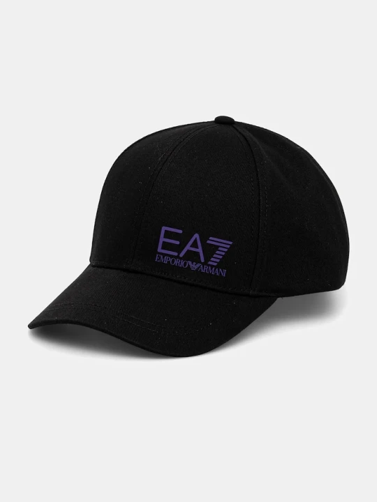 Zdjęcie produktu EA7 Emporio Armani czapka z daszkiem bawełniana czarny