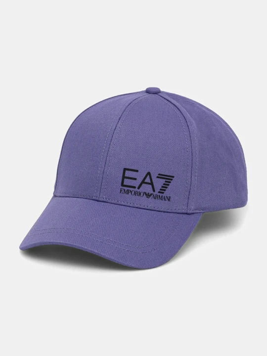 Zdjęcie produktu EA7 Emporio Armani czapka z daszkiem bawełniana fioletowy