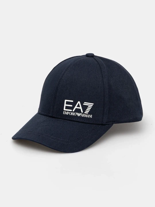 Zdjęcie produktu EA7 Emporio Armani czapka z daszkiem bawełniana granatowy