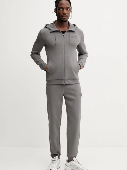 Zdjęcie produktu EA7 Emporio Armani komplet dresowy męski z bawełną szary