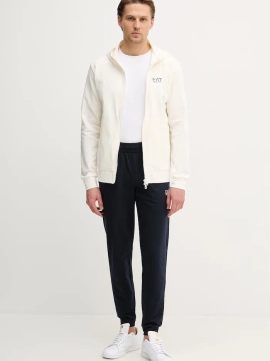 Zdjęcie produktu EA7 Emporio Armani komplet dresowy męski bawełniany beżowy