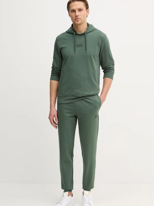 Zdjęcie produktu EA7 Emporio Armani komplet dresowy męski z bawełną zielony