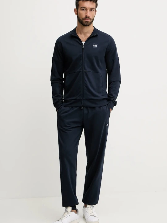 Zdjęcie produktu EA7 Emporio Armani dres bawełniany granatowy