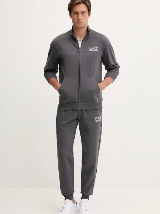 Zdjęcie produktu EA7 Emporio Armani komplet dresowy męski bawełniany szary