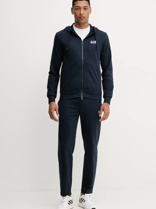 Zdjęcie produktu EA7 Emporio Armani dres bawełniany granatowy