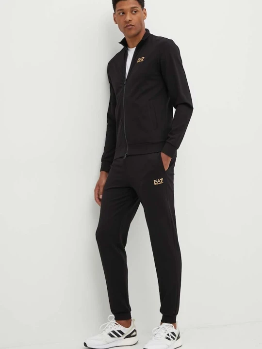 Zdjęcie produktu EA7 Emporio Armani dres bawełniany czarny
