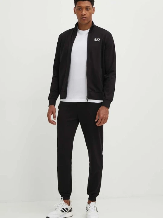 Zdjęcie produktu EA7 Emporio Armani dres bawełniany czarny