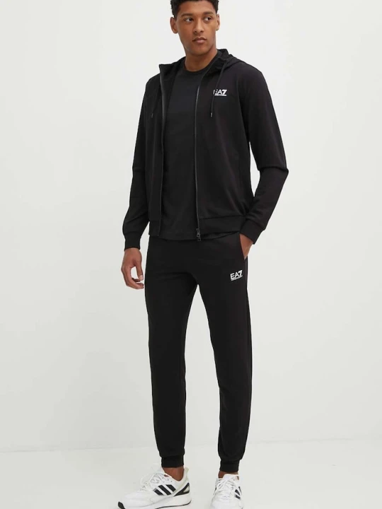 Zdjęcie produktu EA7 Emporio Armani dres bawełniany czarny