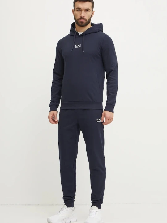 Zdjęcie produktu EA7 Emporio Armani komplet dresowy męski z bawełną granatowy
