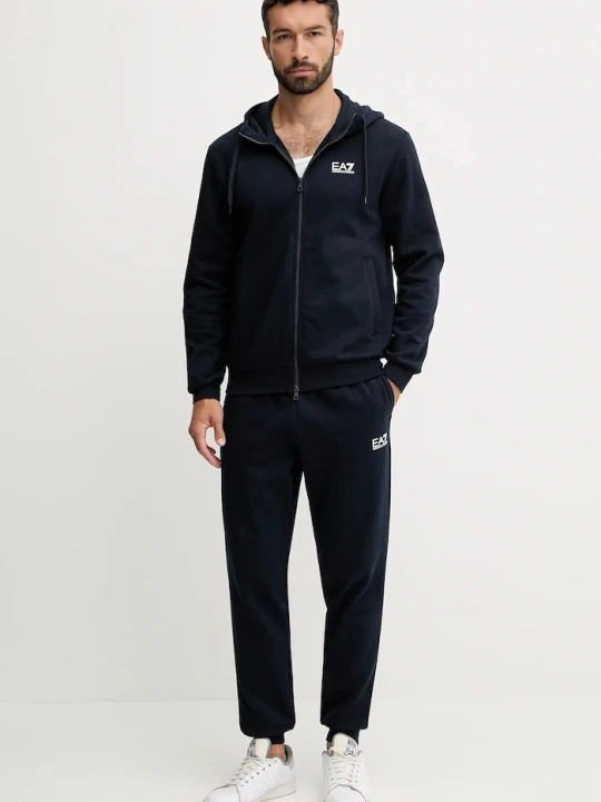 Zdjęcie produktu EA7 Emporio Armani komplet dresowy męski z bawełną granatowy
