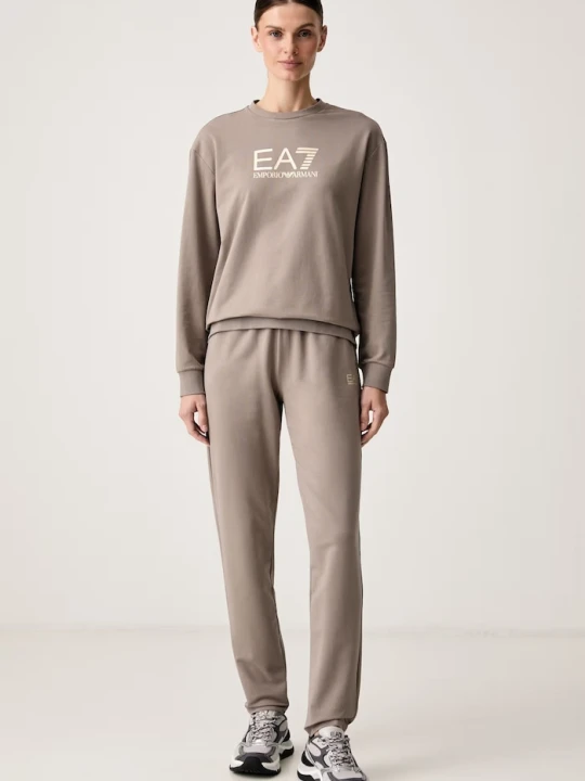 Zdjęcie produktu EA7 Emporio Armani komplet dresowy damski bawełniany z elastanem beżowy