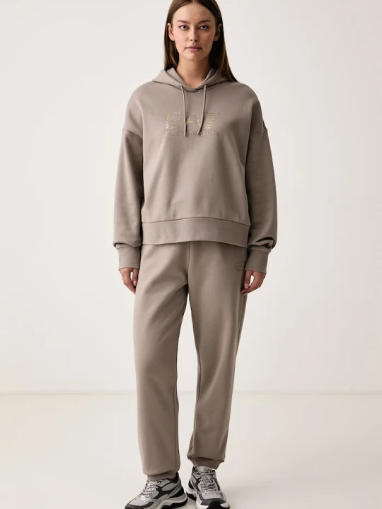 Zdjęcie produktu EA7 Emporio Armani komplet dresowy damski z bawełną beżowy