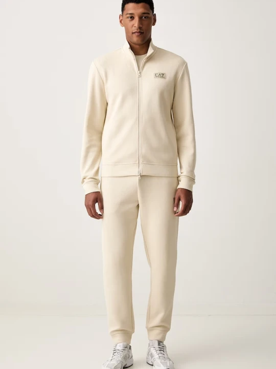 Zdjęcie produktu EA7 Emporio Armani komplet dresowy męski bawełniany beżowy