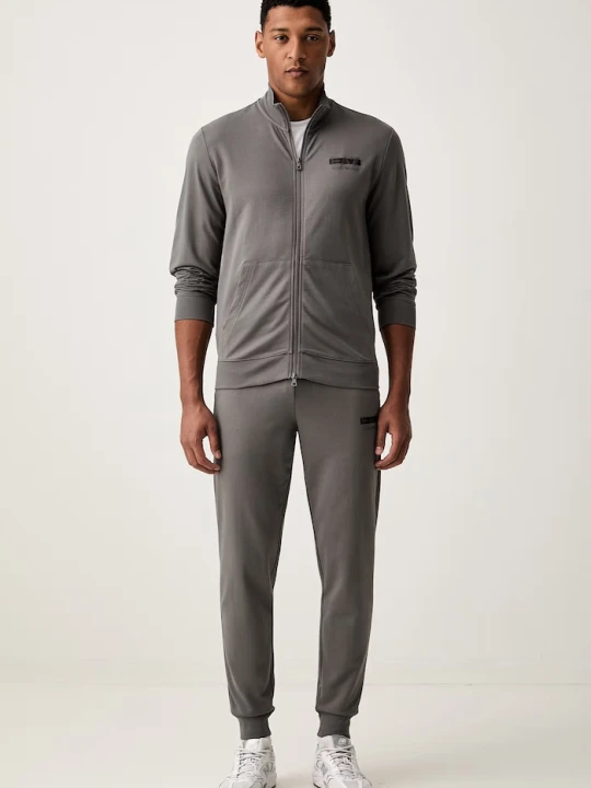 Zdjęcie produktu EA7 Emporio Armani komplet dresowy męski bawełniany szary
