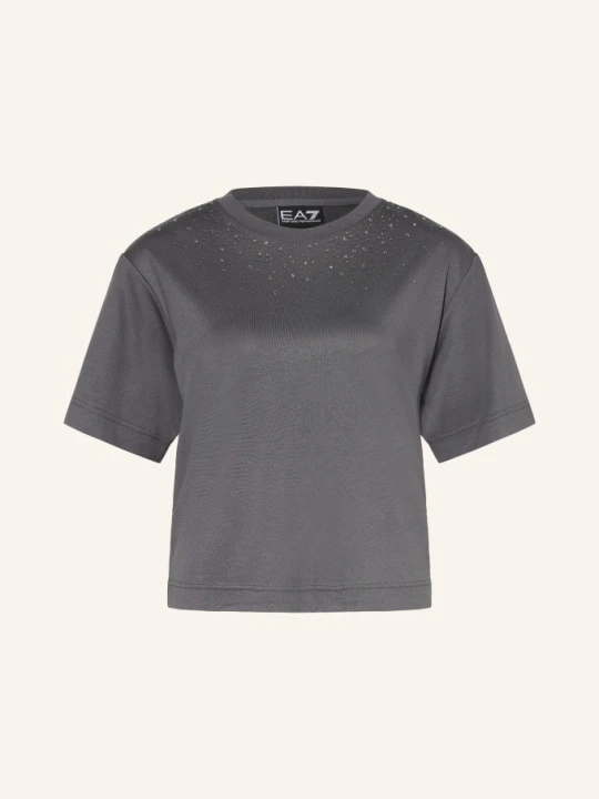 Zdjęcie produktu ea7 Emporio Armani Koszulka Z Kamieniami Ozdobnymi grau szary