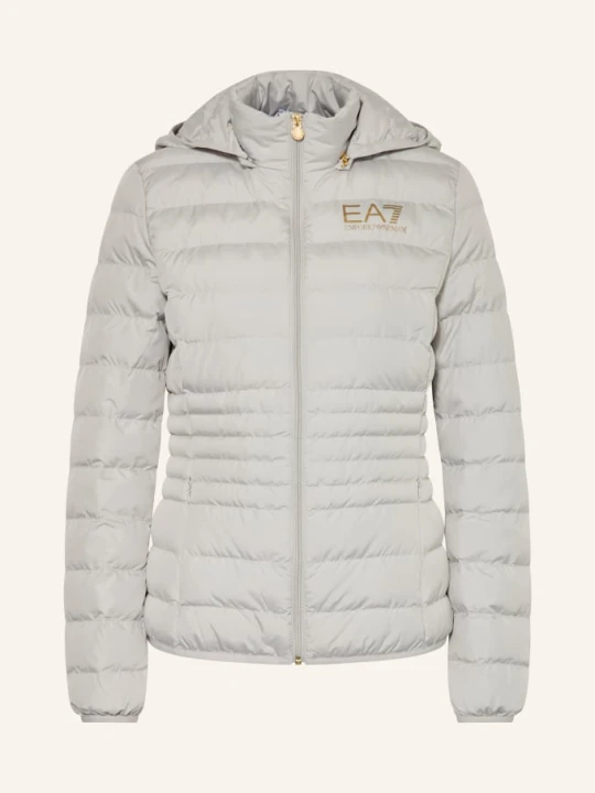 Zdjęcie produktu ea7 Emporio Armani Kurtka Pikowana Z Odpinanym Kapturem grau JASNOCZARY
