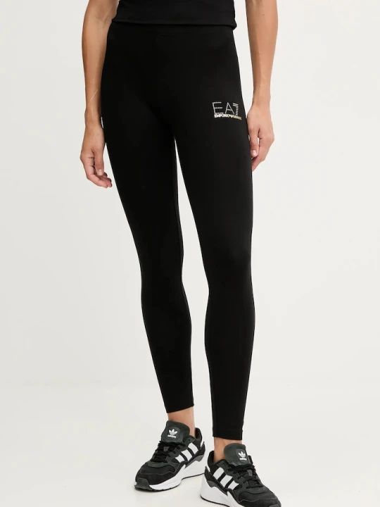 Zdjęcie produktu EA7 Emporio Armani legginsy damskie bawełniane z elastanem czarny
