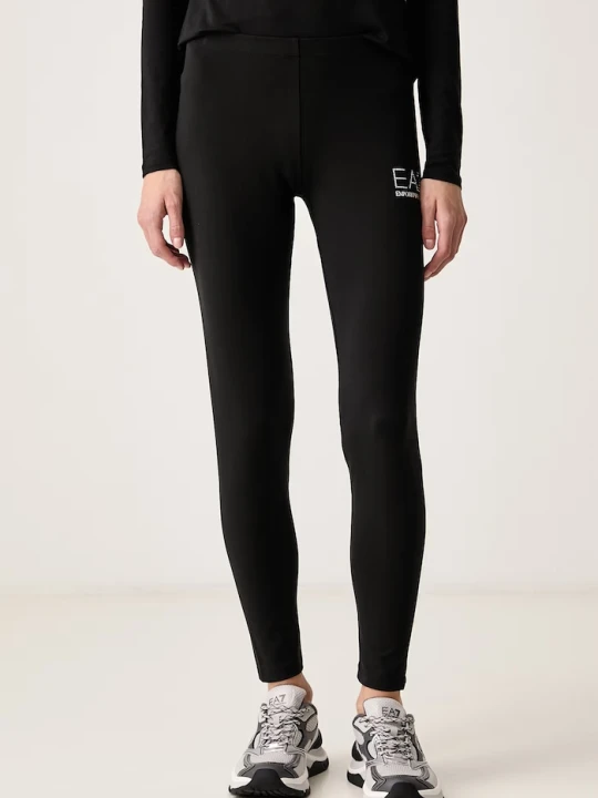 Zdjęcie produktu EA7 Emporio Armani legginsy damskie bawełniane z elastanem czarny
