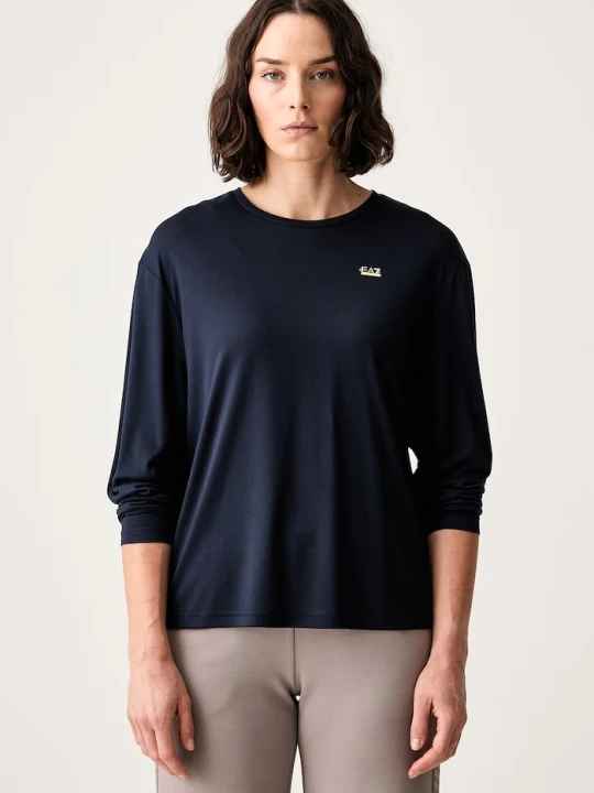 Zdjęcie produktu EA7 Emporio Armani longsleeve damski z wiskozą granatowy