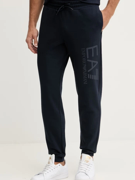 Zdjęcie produktu EA7 Emporio Armani spodnie dresowe bawełniane granatowy