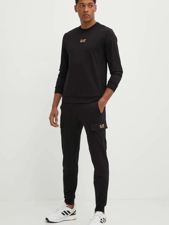 Zdjęcie produktu EA7 Emporio Armani spodnie dresowe bawełniane czarny