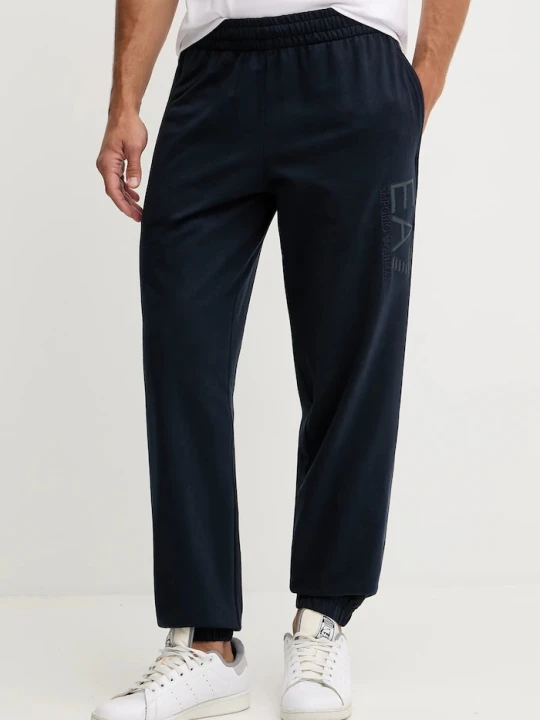 Zdjęcie produktu EA7 Emporio Armani spodnie dresowe bawełniane granatowy