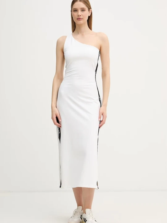 Zdjęcie produktu EA7 Emporio Armani sukienka letnia bawełniana z elastanem beżowy