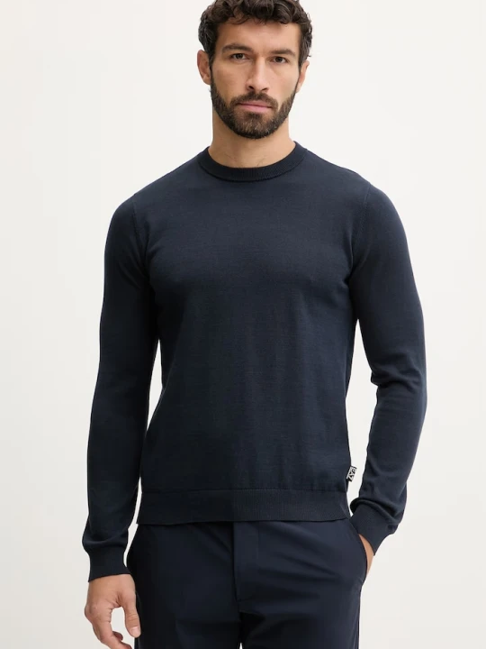 Zdjęcie produktu EA7 Emporio Armani sweter bawełniany granatowy