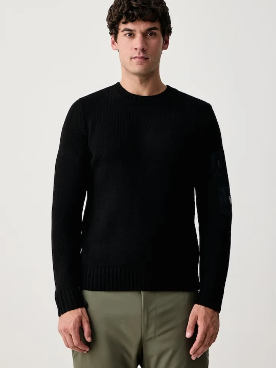 Zdjęcie produktu EA7 Emporio Armani sweter męski z dodatkiem wełny czarny