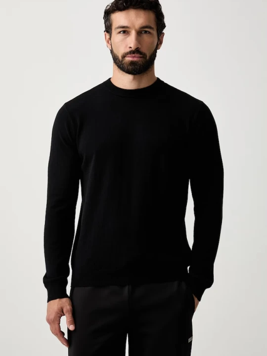Zdjęcie produktu EA7 Emporio Armani sweter męski z wełną czarny
