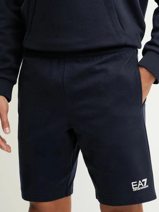 Zdjęcie produktu EA7 Emporio Armani szorty dresowe męskie bawełniane granatowy