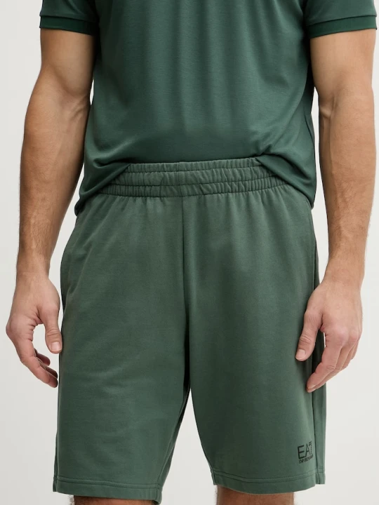 Zdjęcie produktu EA7 Emporio Armani szorty dresowe męskie bawełniane zielony