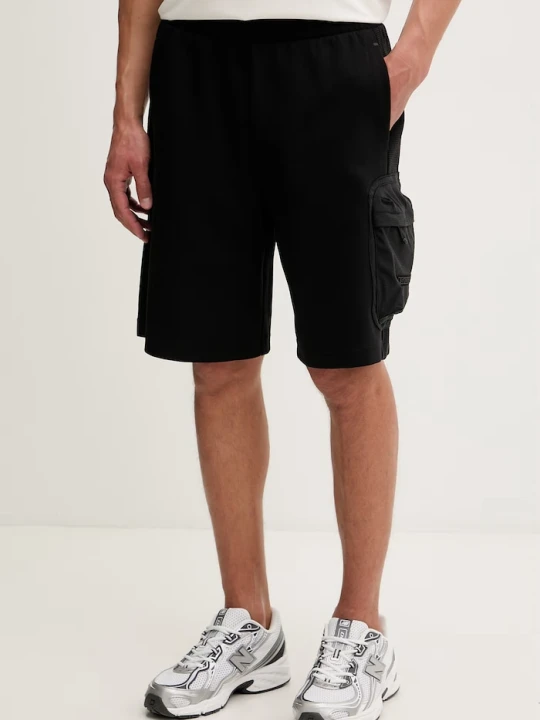 Zdjęcie produktu EA7 Emporio Armani szorty dresowe męskie z bawełną czarny