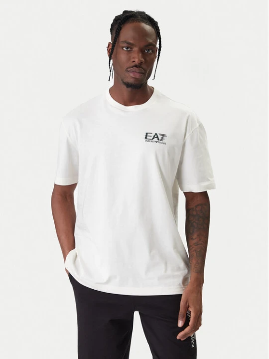 Zdjęcie produktu EA7 Emporio Armani T-Shirt 7M001327 AF17789 U0004 Écru Relaxed Fit Kremowy