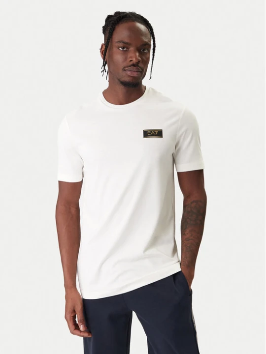 Zdjęcie produktu EA7 Emporio Armani T-Shirt 7M001331 AF13739 U0004 Écru Regular Fit Kremowy