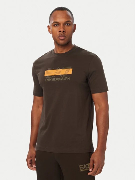 Zdjęcie produktu EA7 Emporio Armani T-Shirt 7M002415 AF10375 U6027 Brązowy ciemny Regular Fit