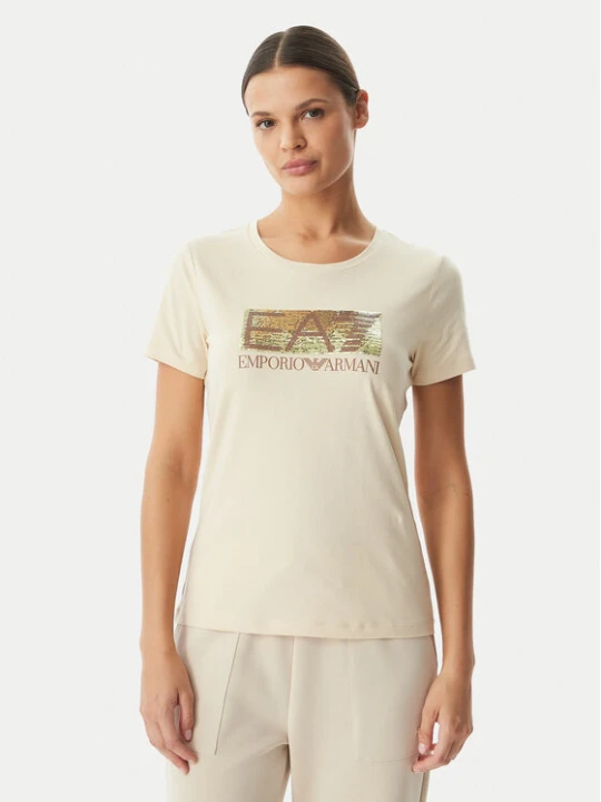 Zdjęcie produktu EA7 Emporio Armani T-Shirt 7W001093 AF10373 U1088 Beżowy Regular Fit
