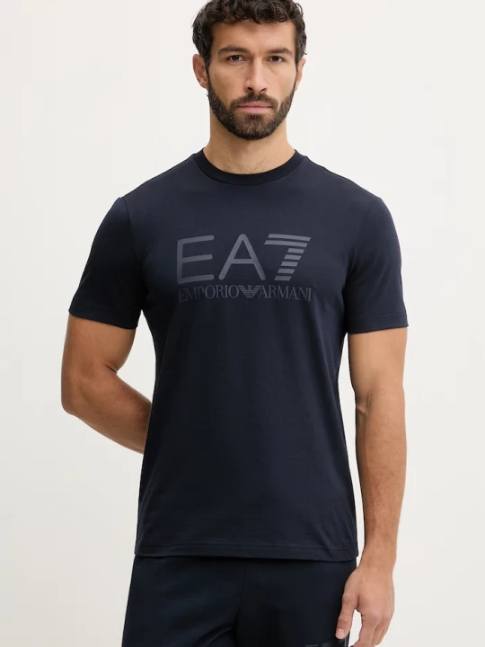 Zdjęcie produktu EA7 Emporio Armani t-shirt bawełniany granatowy