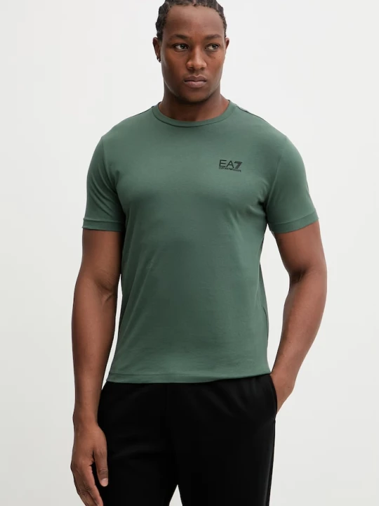 Zdjęcie produktu EA7 Emporio Armani T-shirt basic męski bawełniany zielony