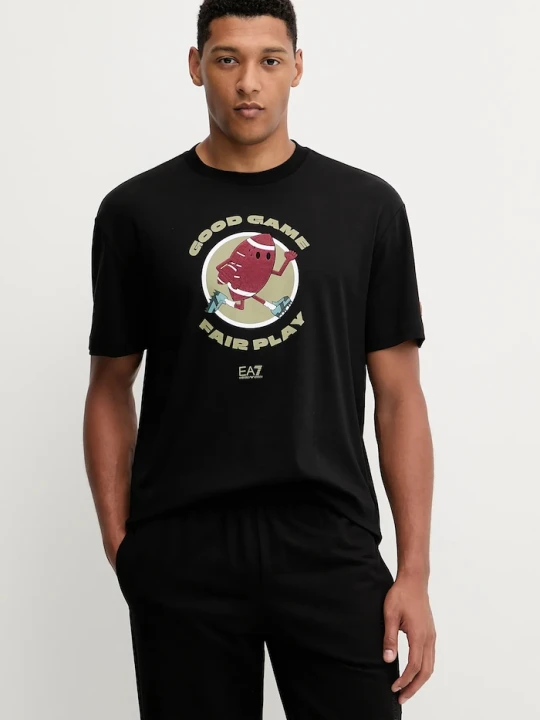 Zdjęcie produktu EA7 Emporio Armani t-shirt bawełniany czarny