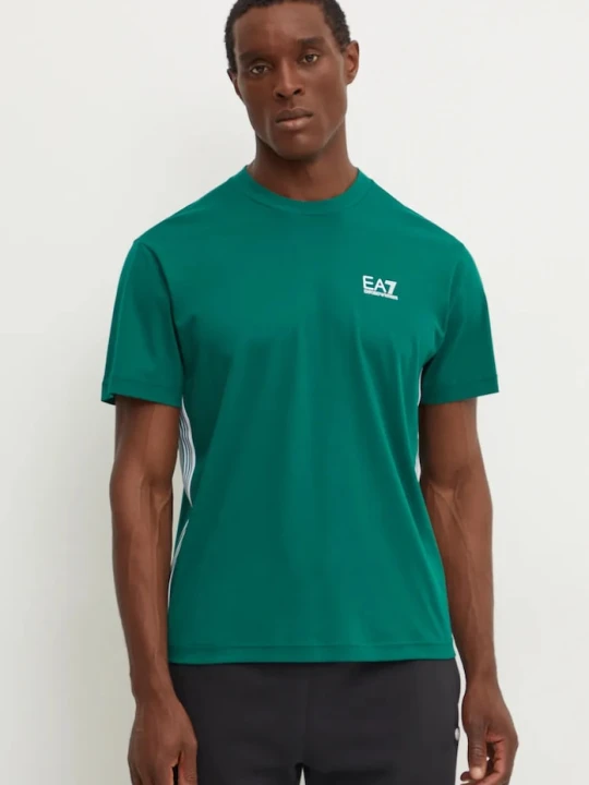 Zdjęcie produktu EA7 Emporio Armani t-shirt bawełniany zielony