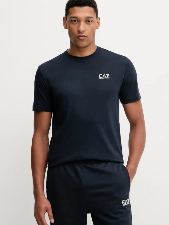 Zdjęcie produktu EA7 Emporio Armani T-shirt basic męski bawełniany granatowy